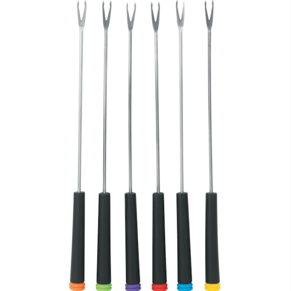 Trudeau Black Fondue Forks, set of 6