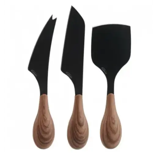 Trudeau Trudeau Cheese Knives with Wooden Handles, Set of 3