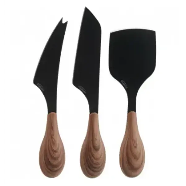 Trudeau Cheese Knives with Wooden Handles, Set of 3