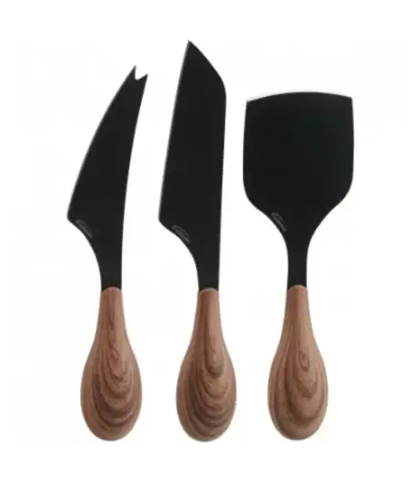 Trudeau Trudeau Cheese Knives with Wooden Handles, Set of 3