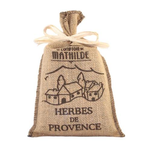 Le Comptoir de Mathilde Herbes de Provence dans un sac en jute, 150g Le Comptoir de Mathilde