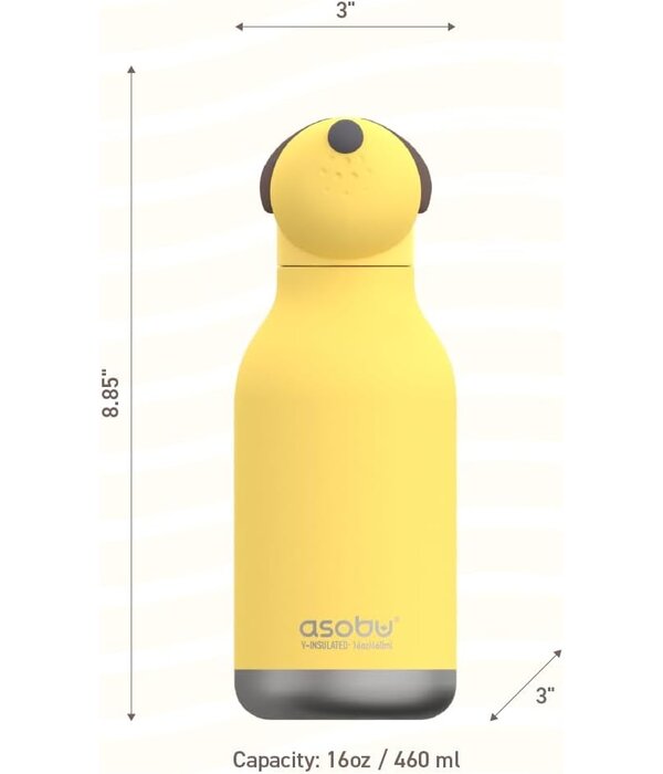 Asobu Bouteille d'eau isolante pour enfant "Chien", 16 oz de ASOBU®