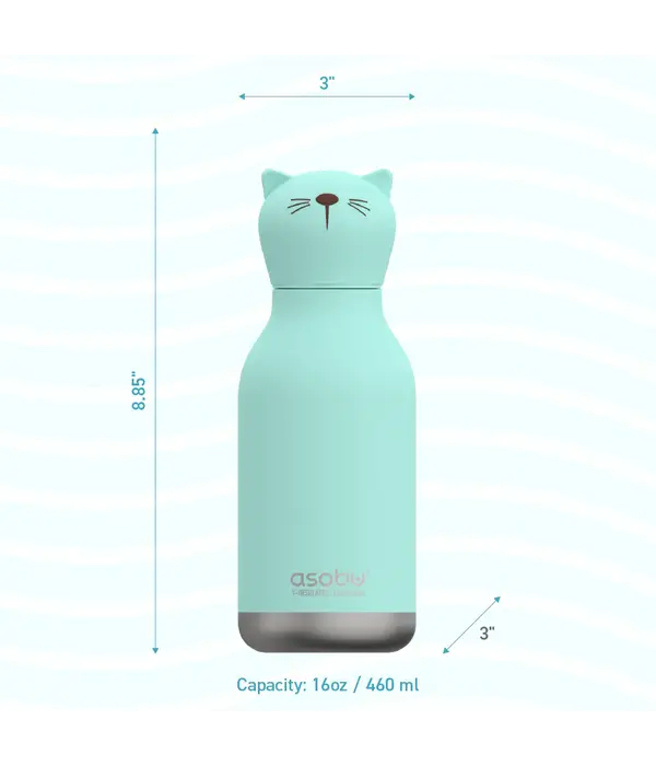 Asobu Bouteille d'eau isolante pour enfant "Chat", 16 oz de ASOBU®