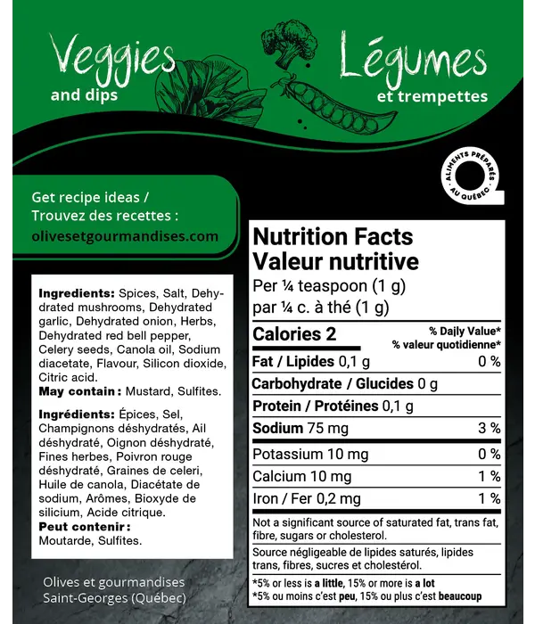 Olives et Gourmandises Épices légumes et trempettes 55g de Olives & Gourmandise