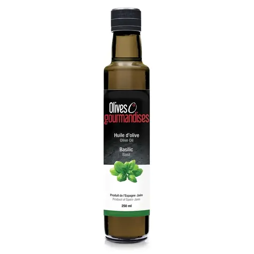Olives et Gourmandises Huile d'olive au basilic 250ml de Olives & Gourmandises