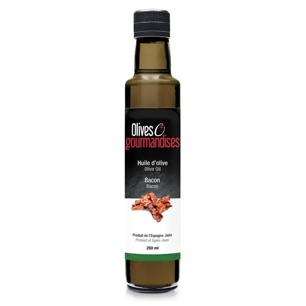 Huile d'olive bacon 250ml de Olives & Gourmandises