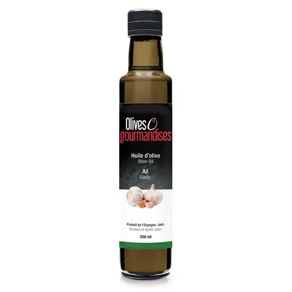 Huile d'olive à l'ail 250ml de Olives & Gourmandises