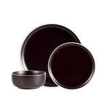 Service de vaisselle 2 Tons Noir Mat, 12 pièces