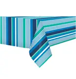 Rectangular Blue Striped Flannel Tablecloth 60x84