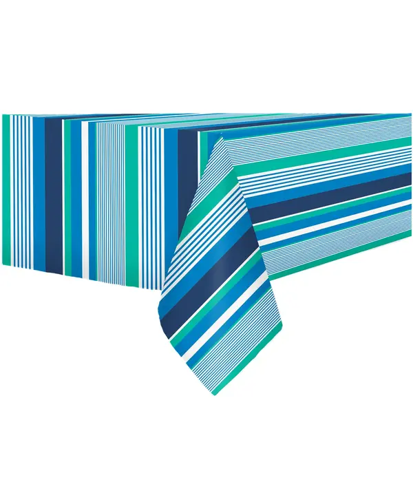 Rectangular Blue Striped Flannel Tablecloth 60x84