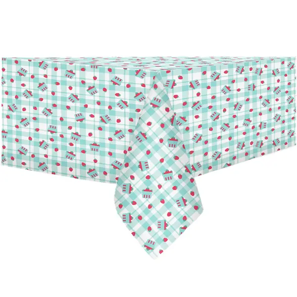 Nappe rectangulaire en flanelle "Fraises"60x84