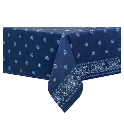 Nappe rectangulaire en flanelle "Bandana Bleu" 52x70