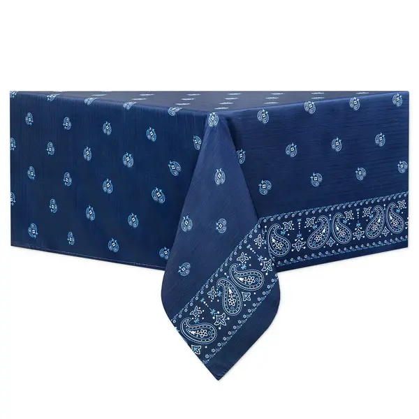 Rectangular Flannel Tablecloth "Blue Bandana" 52x70
