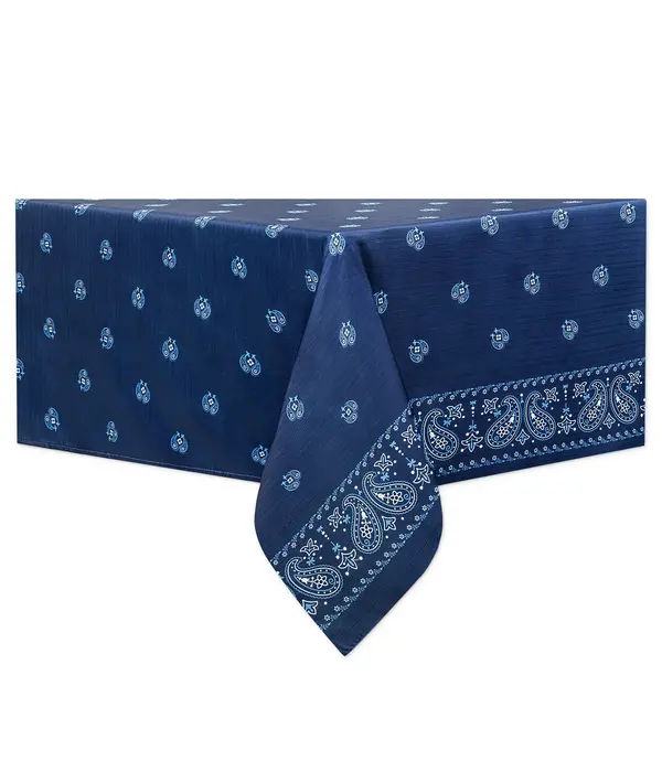Rectangular Flannel Tablecloth "Blue Bandana" 52x70
