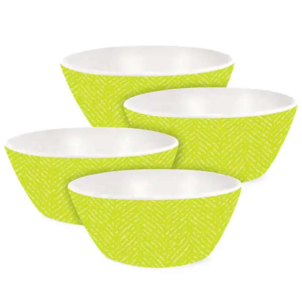Lime Green Plastic Bowl, Set of 4