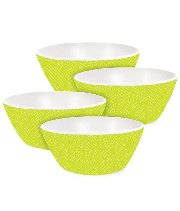 Bol en plastique vert lime, ens/4