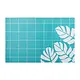 Napperon bleu "Feuilles blanches" 12x18