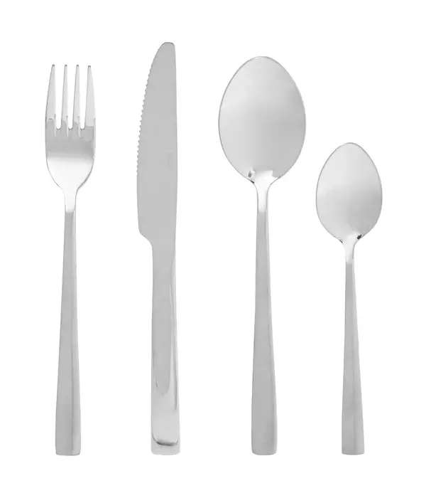 Ensemble d'ustensiles inox argent, 16 pièces