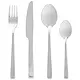 Ensemble d'ustensiles inox argent, 16 pièces