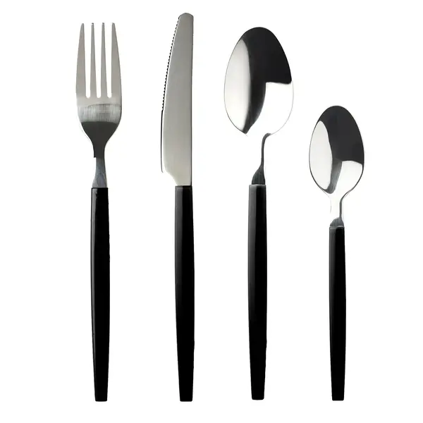 "Siena” Flatware Set Black, 16 pieces