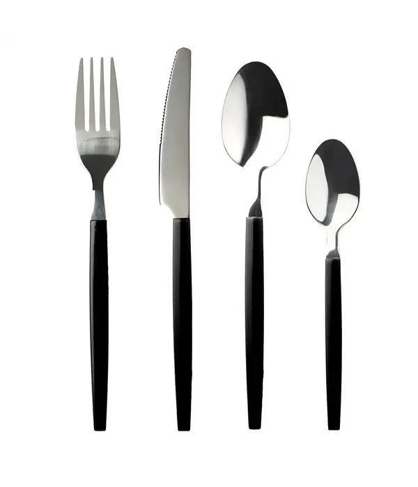 "Siena” Flatware Set Black, 16 pieces