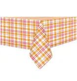 Rectangular Flannel Tablecloth "Red & Orange Checkered" 60x84