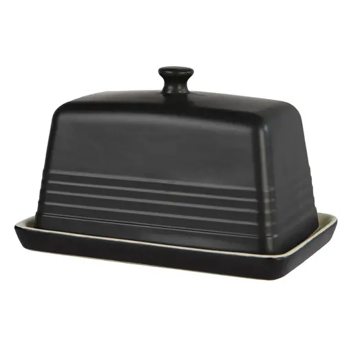 "Vintage” Matte Black Butter Dish, 1lb