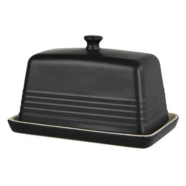 "Vintage” Matte Black Butter Dish, 1lb