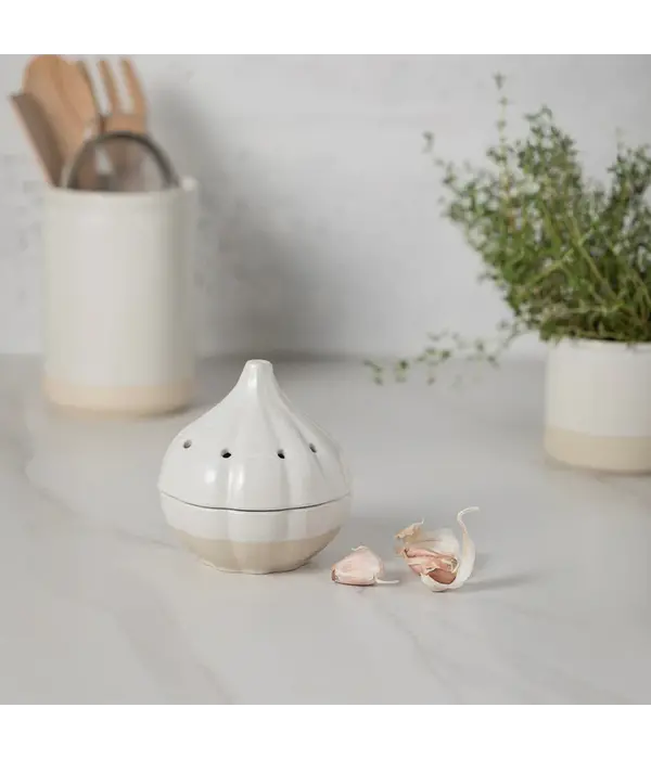 Casafina Casafina "Fattoria" White 2-tone Garlic Canister