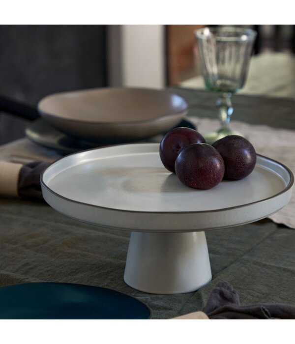 Costa Nova Costa Nova "Organic" Stoneware Footed Plate, Salt
