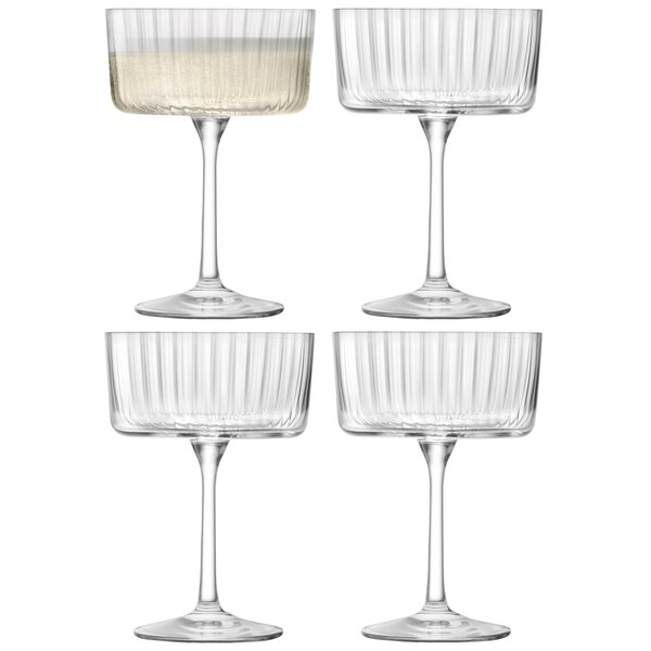 LSA "Gio" Ripple Champagne Glass 230ml, Set of 4