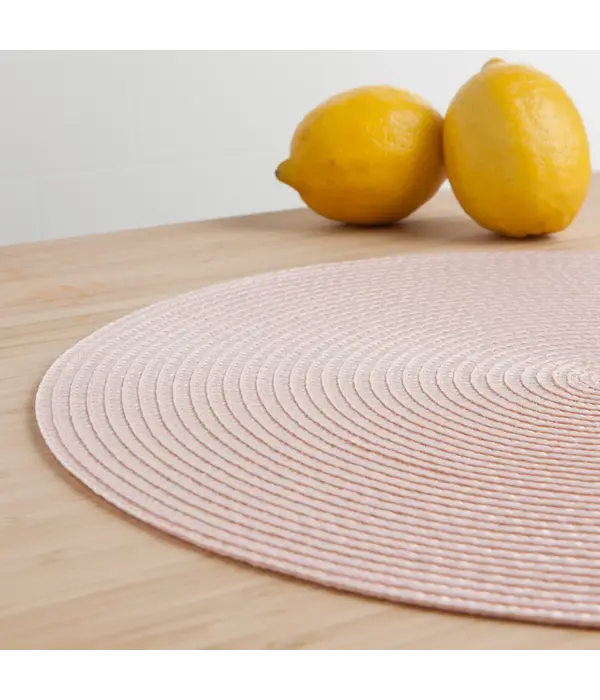 Now Designs Round "Disko" Shell Pink Placemat, 15"