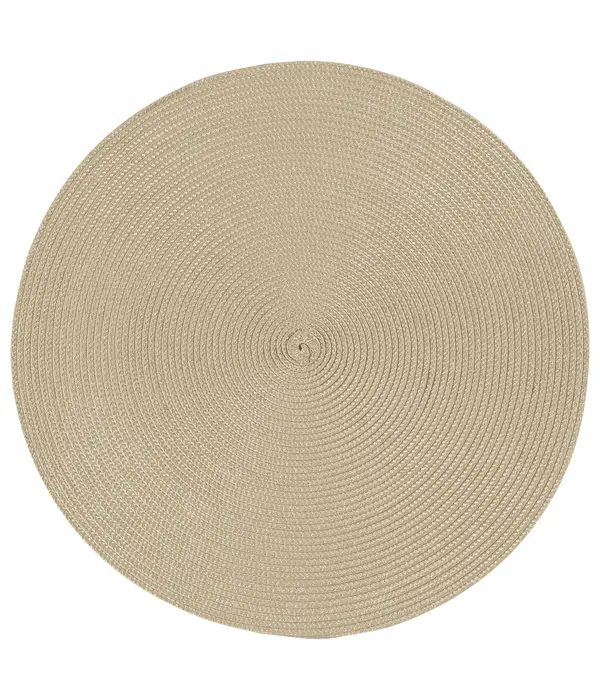 Now Designs Round "Disko" Taupe Placemat, 15"