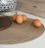 Now Designs Round "Disko" Taupe Placemat, 15"