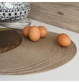 Now Designs Round "Disko" Taupe Placemat, 15"