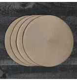 Now Designs Round "Disko" Taupe Placemat, 15"