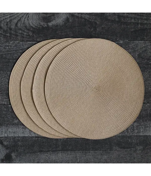 Now Designs Napperon rond "Disko" Taupe 15"