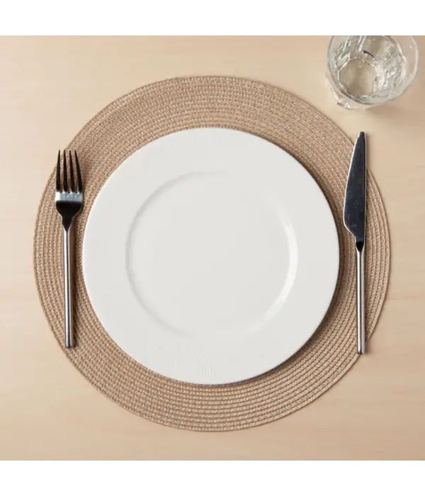 Now Designs Round "Disko" Taupe Placemat, 15"