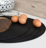 Now Designs Napperon rond "Disko" Noir 15"