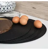 Now Designs Napperon rond "Disko" Noir 15"