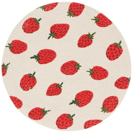 Now Designs Napperon Tressé Rond "Fraises"