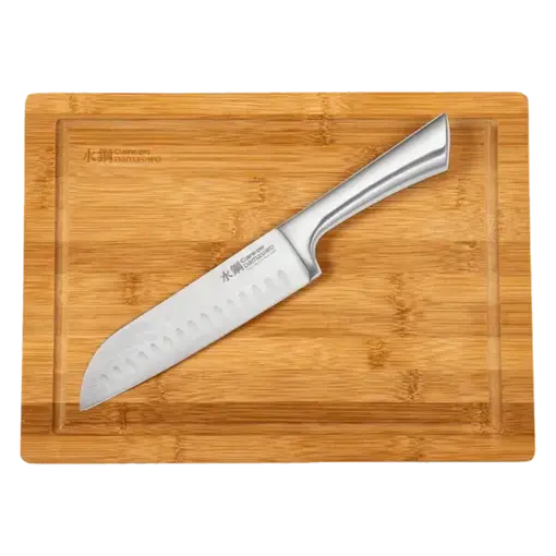 THE CUSTOM CHEF Cuisine::pro® Damashiro® Santoku Knife 6.5" & Board 10x13.5" - THE CUSTOM CHEF™