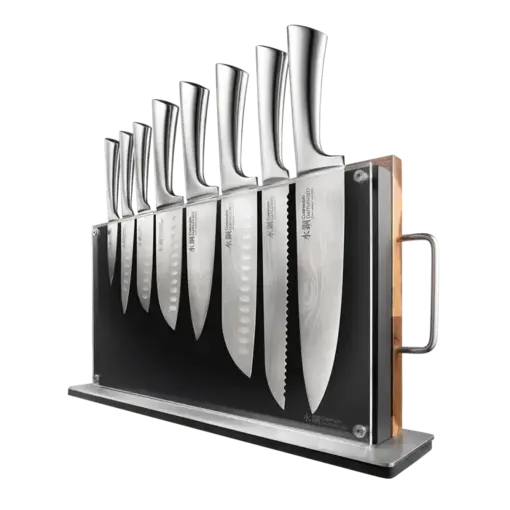 THE CUSTOM CHEF Cuisine::pro® Damashiro® Bodo Bloc à couteaux 10 pièces avec planche - THE CUSTOM CHEF™
