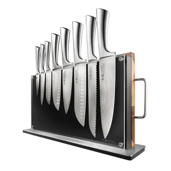 Cuisine::pro® Damashiro® Bodo Bloc à couteaux 10 pièces avec planche - THE CUSTOM CHEF™