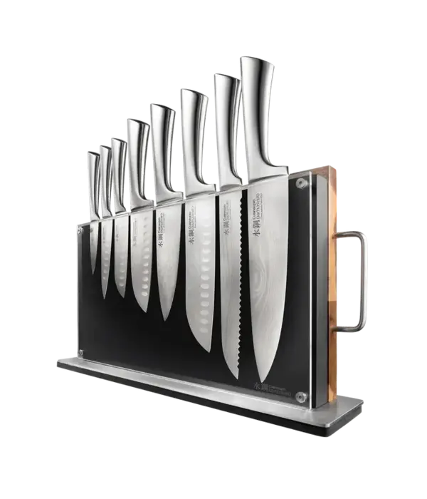 THE CUSTOM CHEF Cuisine::pro® Damashiro® Bodo 10-Piece Knife Block Set with Board - THE CUSTOM CHEF™