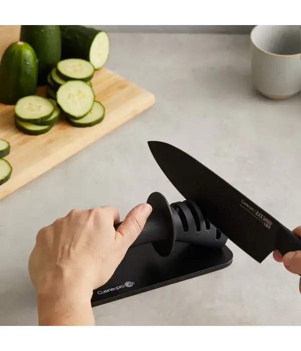THE CUSTOM CHEF Cuisine::pro® iD3® Black Samurai™ Aiguiseur de couteaux en 3 étapes -THE CUSTOM CHEF™