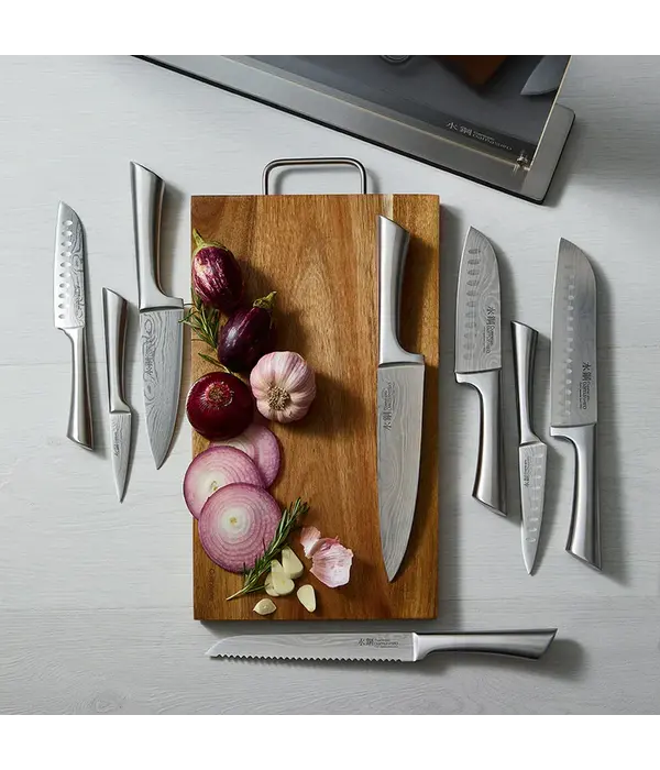 THE CUSTOM CHEF Cuisine::pro® Damashiro® Bodo 10-Piece Knife Block Set with Board - THE CUSTOM CHEF™