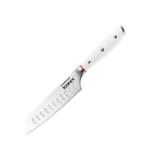 THE CUSTOM CHEF Cuisine::pro® iconiX® Try Me Couteau Santoku 5" Blanc - THE CUSTOM CHEF™