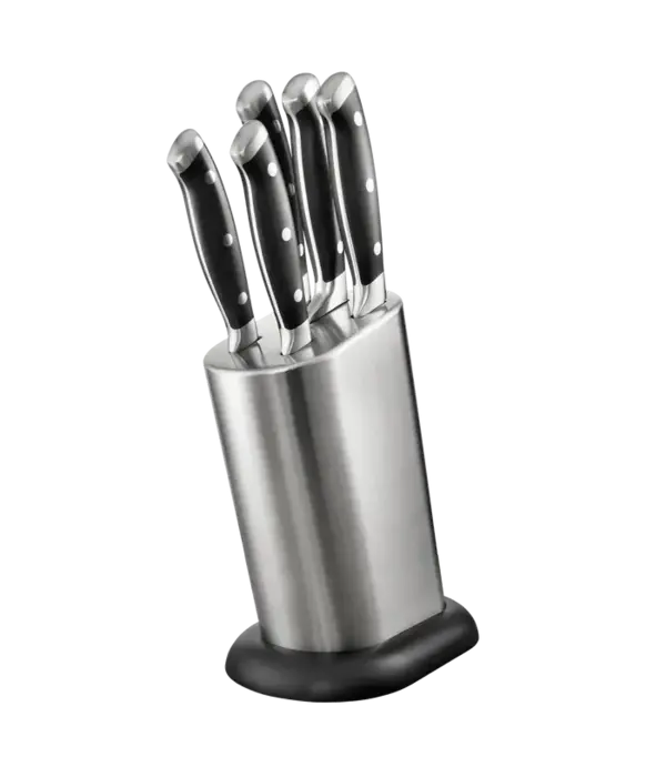 THE CUSTOM CHEF Cuisine::pro® Artisan™ Stah 6-Piece Knife Block - THE CUSTOM CHEF™