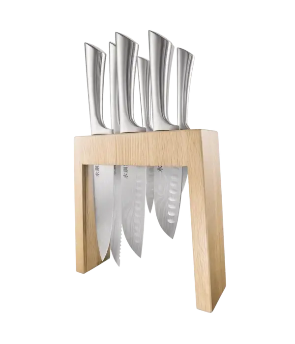 THE CUSTOM CHEF Cuisine::pro® Damashiro® Mizu Knife Block, 7 pieces - THE CUSTOM CHEF™